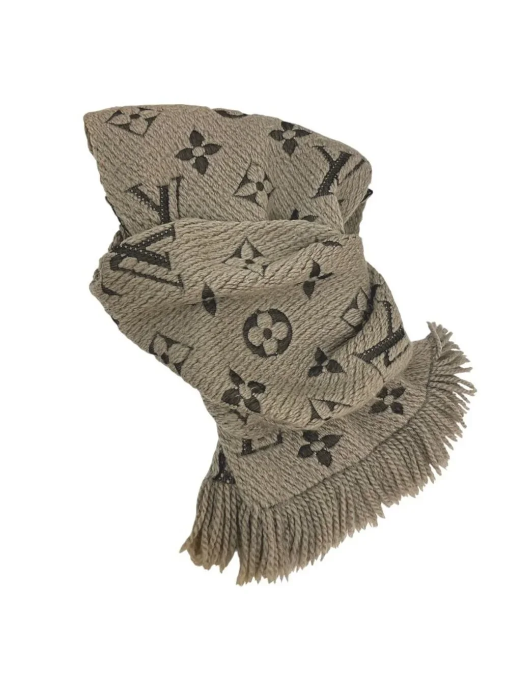 Louis Vuitton Echarpe Logo Mania Monogram Scarf Wool Silk